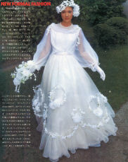 Patricia wearing a wedding dress